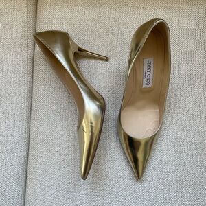 Jimmy Choo Classic Metallic Gold Pump Size 39.5